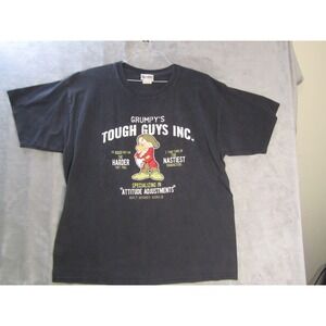 Disney Grumpy Tough Guys Inc T Shirt Mens XL Faded Black Walt Disney World Tee